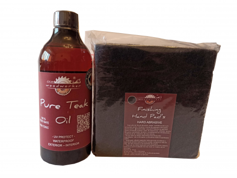 Prep'N'Shine - Prep’N'Shine-Pure Teak Oil & Hand Pad’s Hard Abrasive negru