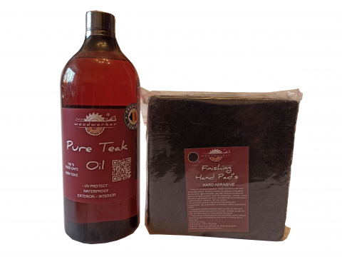 Prep'N'Shine - Prep’N’Shine-Pure Teak Oil & Hand Pad’s Hard Abrasive negru