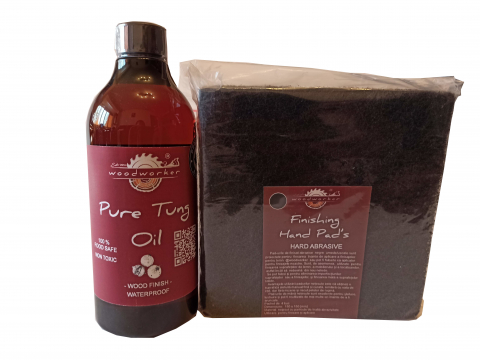 Prep'N'Shine - Prep’N'Shine-Pure Tung Oil & Hand Pad’s Hard Abrasive negru