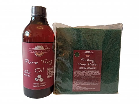 Prep'N'Shine - Prep’N'Shine-Pure Tung Oil & Hand Pad’s Medium Abrasive verde