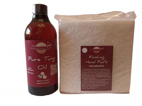 Prep'N'Shine - Prep’N'Shine-Pure Tung Oil & Hand Pad’s Non Abraziv alb