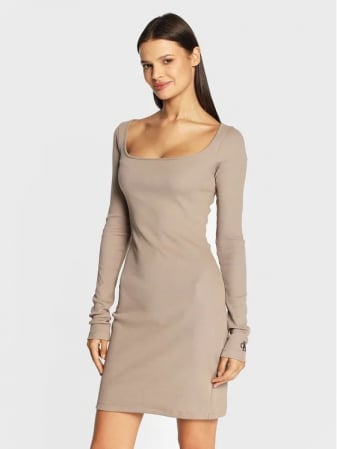 Rochii - Rochie tricot Calvin Klein, Bej
