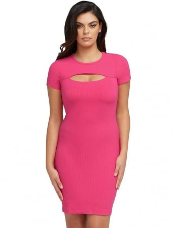 Rochii - Rochie tricot Guess, Roz fuchsia