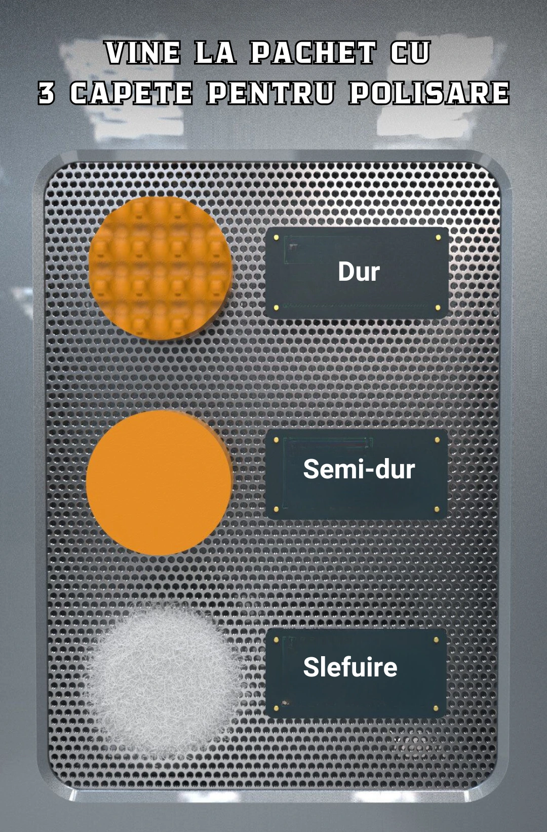 Masina de Polisat Auto Portabila, 3 Discuri Polish + 3 Discuri Polish CADOU, Rezistent la uzura, Port de incarcare USB, Sistem de racire cu aer, 1300 RPM, 7.4V, 2x2000mAh, Negru/Gri, WOZARO [4]