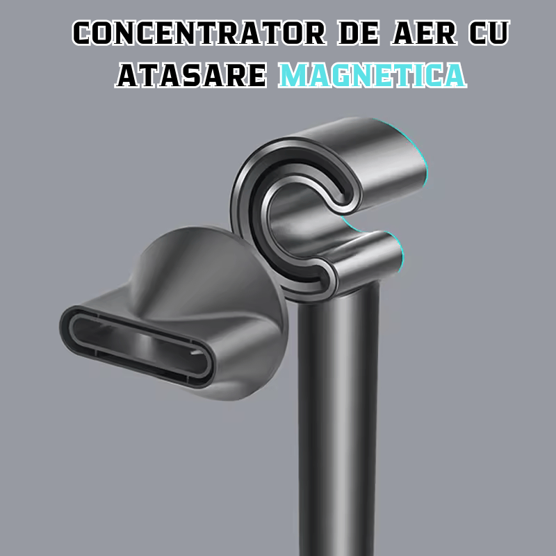 Uscator de Par tip Semiluna, Silentios 59dB, 110.000 RPM, 1800W, 340g, Functie de Ionizare, 3 Viteze de Uscare, 4 Reglaje ale Temperaturii, Protectie impotriva Supra-Incalzirii, Gri-WOZARO [3]