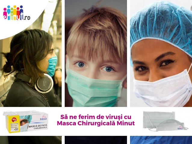 Sa ne ferim de virusi cu Masca chirurgicala Minut