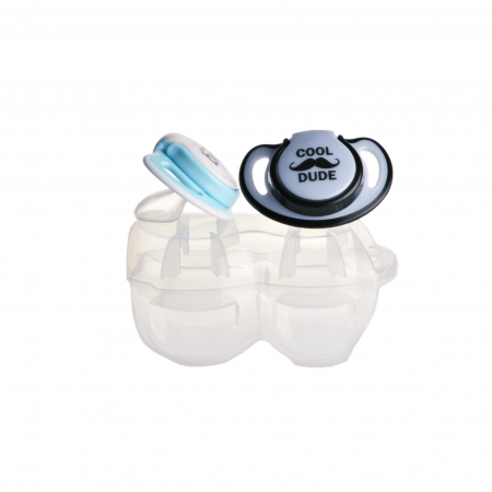 Set 2 suzete ortodontice din silicon + cutie sterilizare Minut Baby, 6-18+ [2]