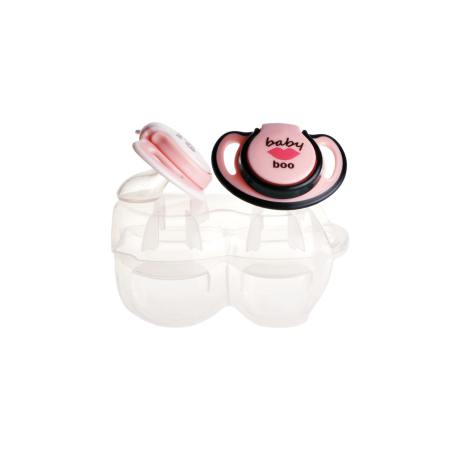 Set 2 suzete ortodontice din silicon + cutie sterilizare Minut Baby, 6+ [2]
