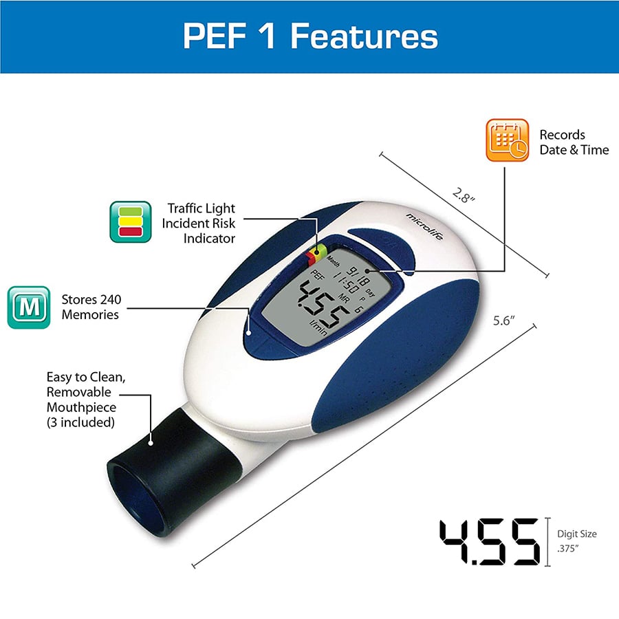 Microlife-PF100-PEF-FEV-Spirometru-digital-portabil-Dispozitiv-monitorizare-astm-functii