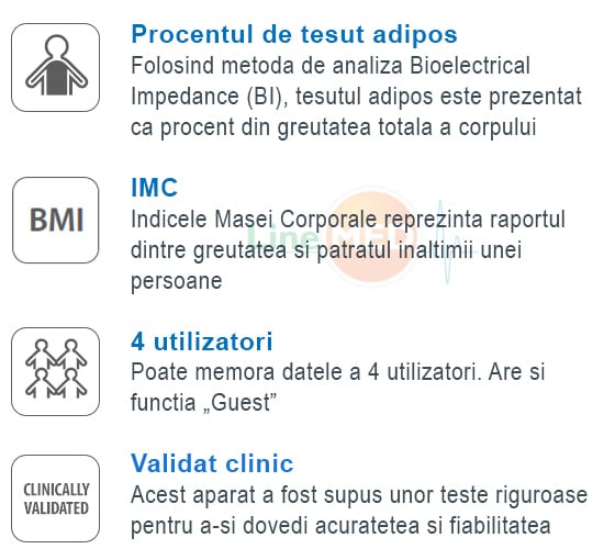 caracteristici-cantar-analizor-corporal-Omron-BF212