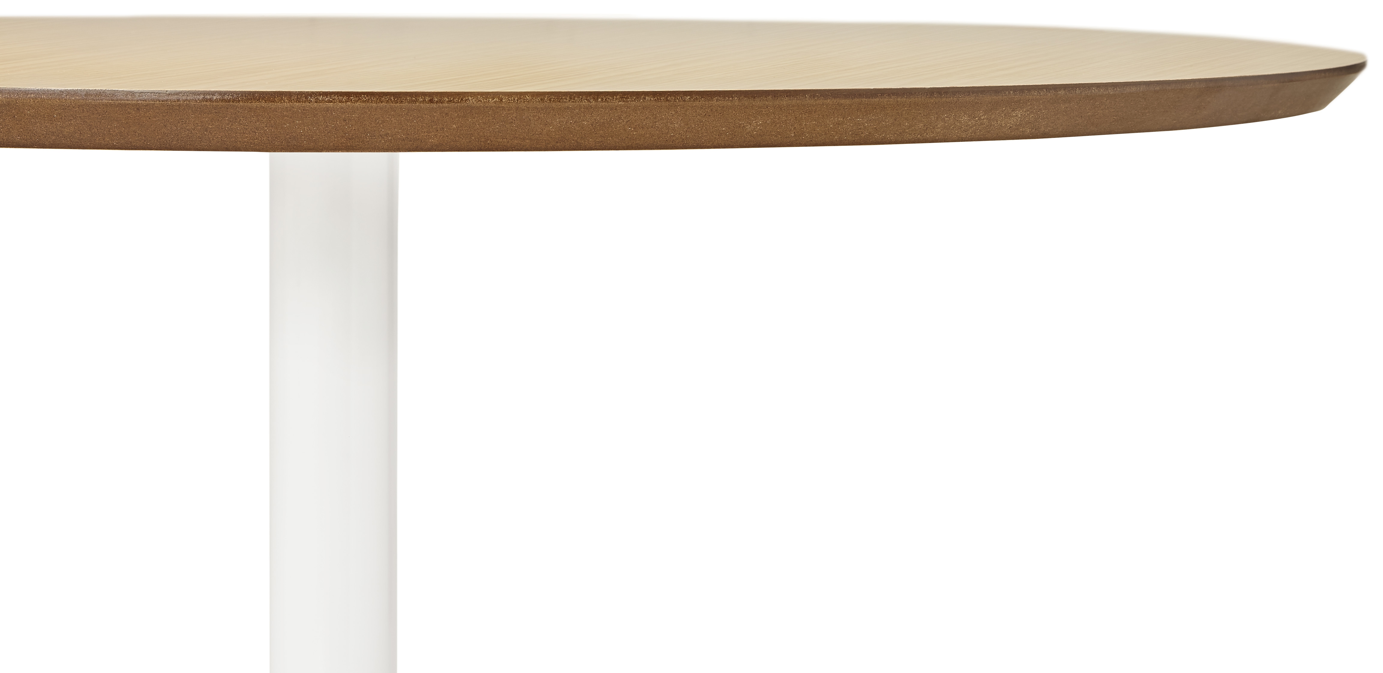 Masa rotunda Buro 90 cm MDF lemn natur, picior central alb otel, DT00650NA - Kokoon [3]