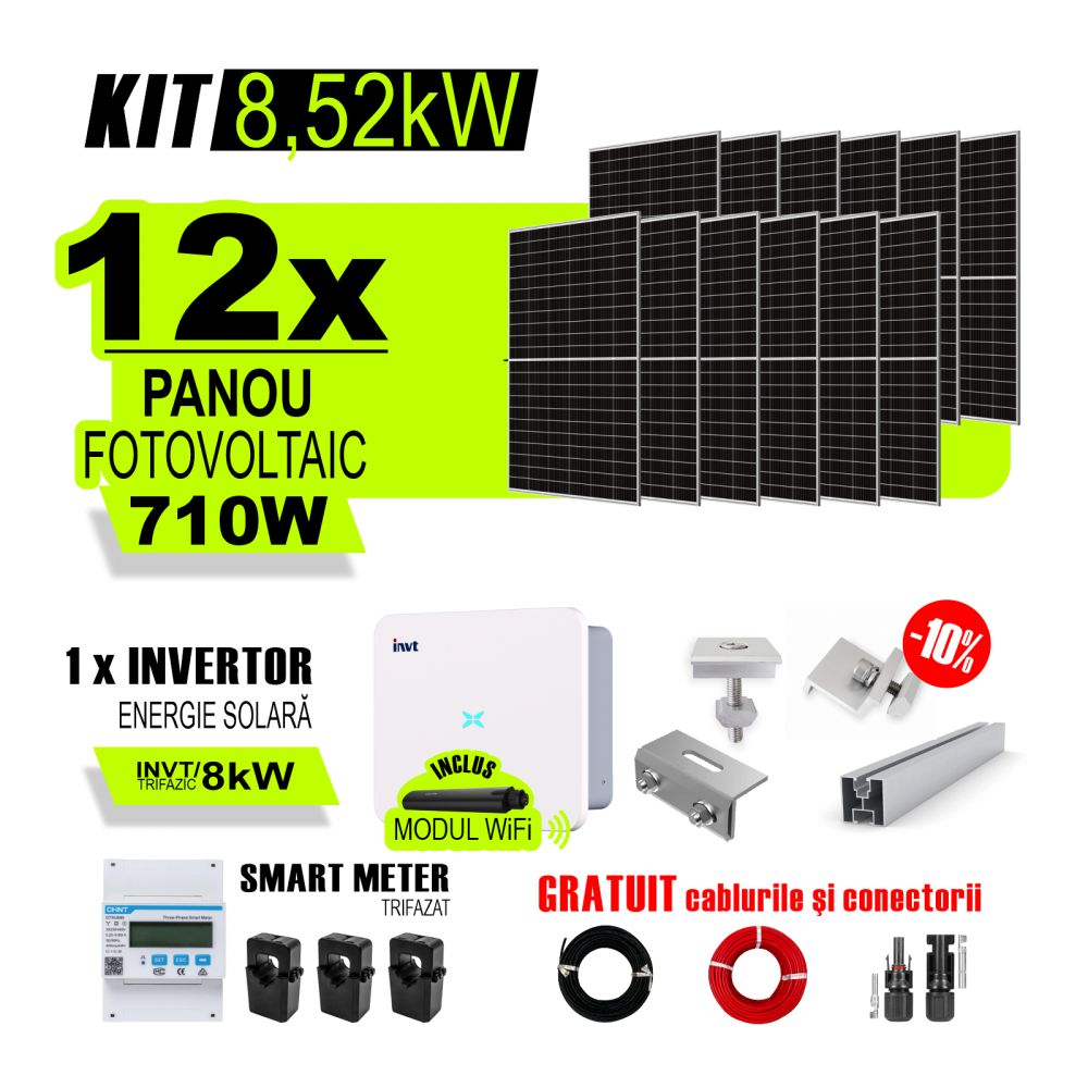 Kit Fotovoltaic Complet Kw Trifazat On Grid