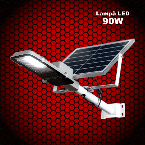 Lampa Led cu încărcare solară X-LED 90W, acumulator 18000mAh, protecție la umiditate IP65, incl. suport de fixare [10]