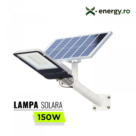 LUMINA FOTOVOLTAICA SI EOLIANA - Lampa Led cu încărcare solară X-LED 150W, acumulator 24000mAh, protecție la umiditate IP65, incl. suport de fixare