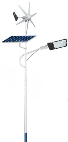 LAMPA FOTOVOLTAICA SI EOLIANA - Stalpi Iluminat Stradal cu Eoliana Orizontala si Panou Fotovoltaic