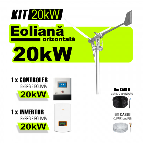 KIT TURBINA EOLIANA - Turbina eoliana Orizontala de 20kW 20000W