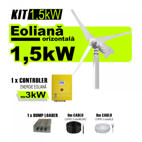 KIT TURBINA EOLIANA - Turbina eoliana rezidentiala Orizontala de 1,5kW 1500W