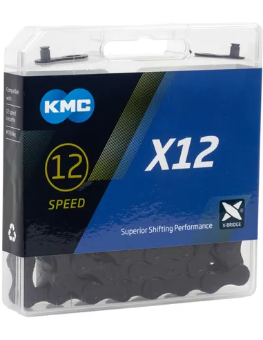 Lant KMC X12 Black Tech 12 Viteze 126 Zale NEGRU [2]
