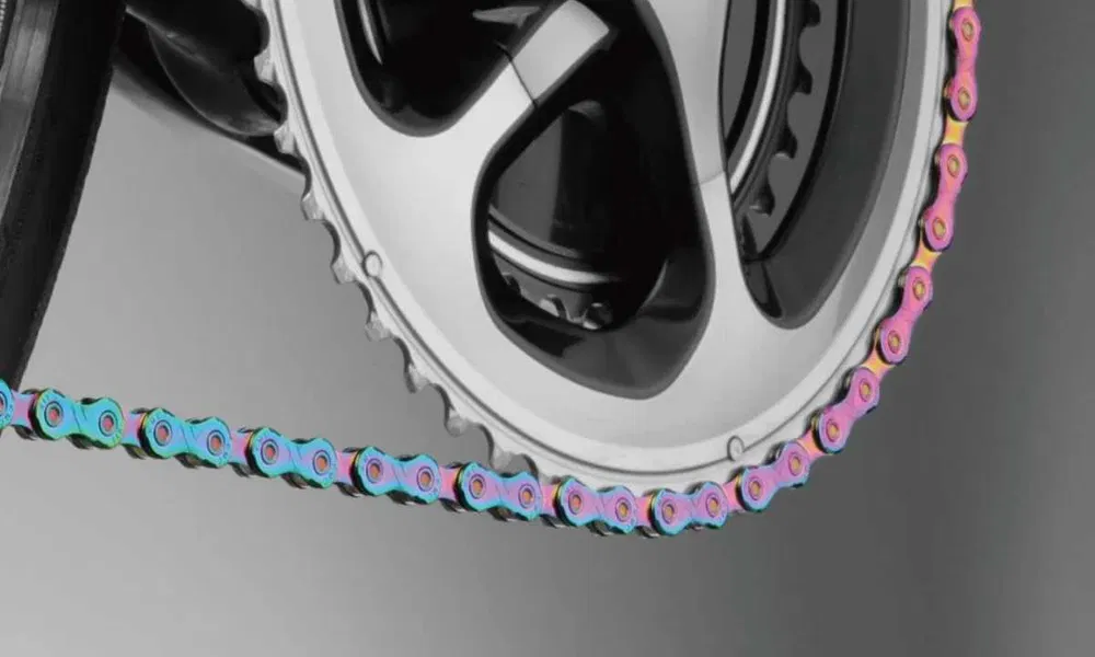 Lant bicicleta KMC X12 Aurora/Blue 12 Viteze 126 zale WAXED - Ceruit [2]