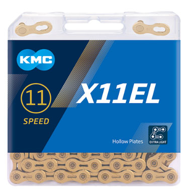 Transmisie - Lant KMC X11EL (Extra Light) Ti-N gold 11 Viteze 118 Zale