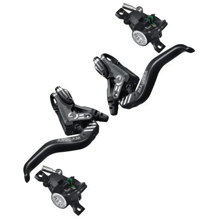 Frâne complete - Set frâne disc Magura MT4 eSTOP negru / argintiu