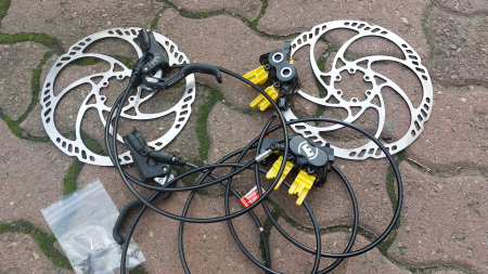 Set frane Magura MT5 HC 1 finger cu 4 pistoane + discuri 203mm + adaptor [8]