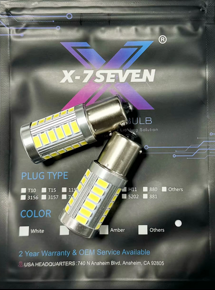 Set 2 becuri LED Portocaliu P21W BA15S Canbus [4]