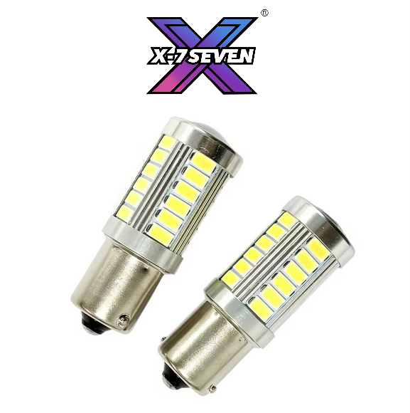 Set 2 becuri LED Portocaliu P21W BA15S Canbus [3]