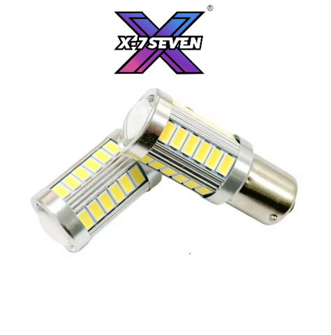 Leduri P21W - Set 2 becuri LED Portocaliu P21W BA15S Canbus