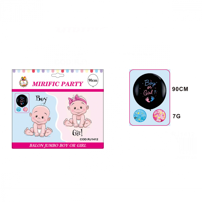 Balon cu accesorii dezvaluirea sexului copilului ' Boy or girl ' 90 cm RJ1412 [3]