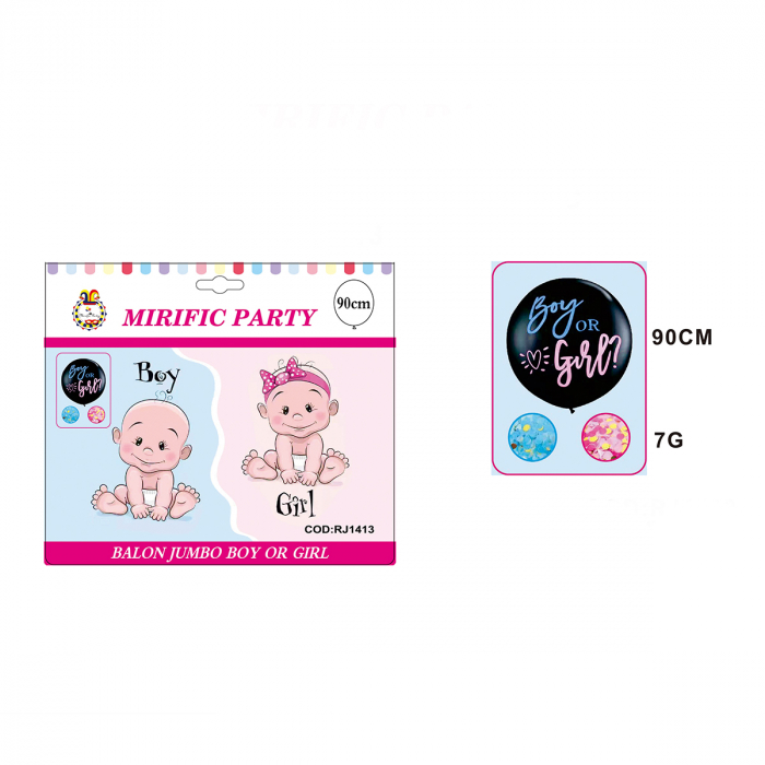 Balon cu accesorii dezvaluirea sexului copilului ' Boy or girl ' 90 cm RJ1413 [3]
