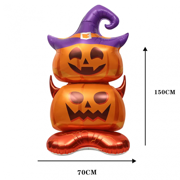 Balon cu stativ pentru decor Halloween ' Dovleac cu palarie ' 70 x 150 cm LY-2439-7 [2]