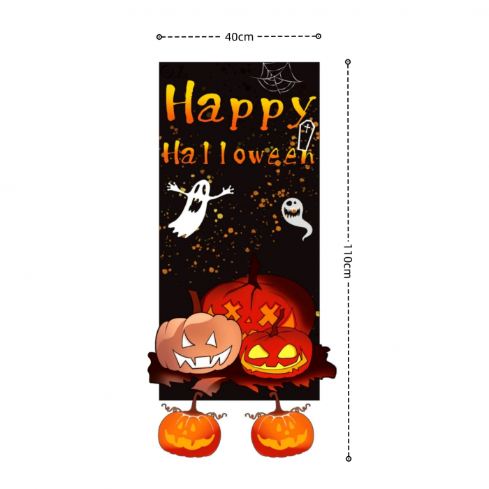 Decoratiune usa/perete pentru Halloween ' Dovleac ' 40 x 110 cm 6220-21 [2]