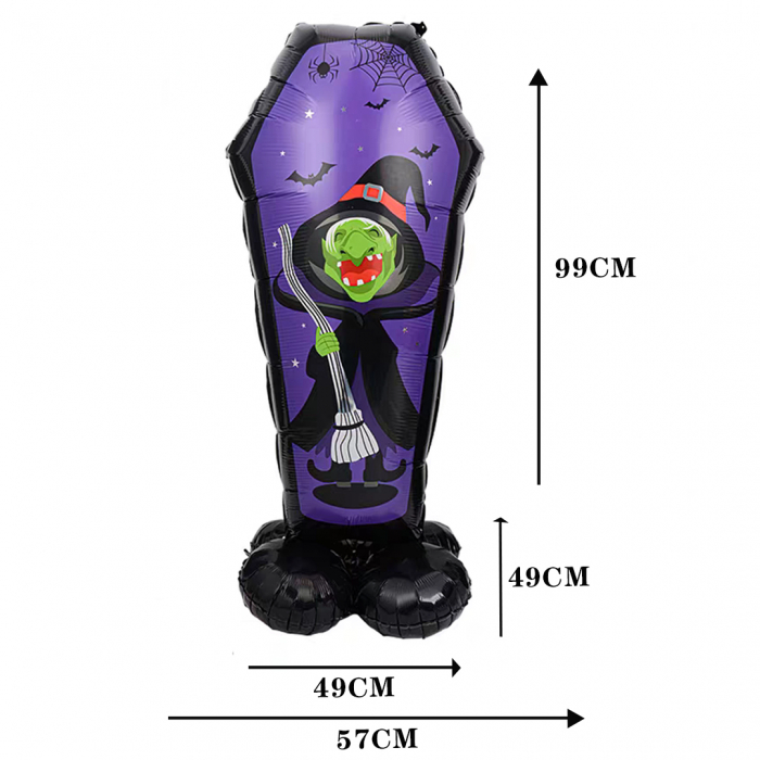Balon cu stativ pentru decor Halloween ' Vrajitoare ' 57 x 99 cm LY-2439-3mov [2]