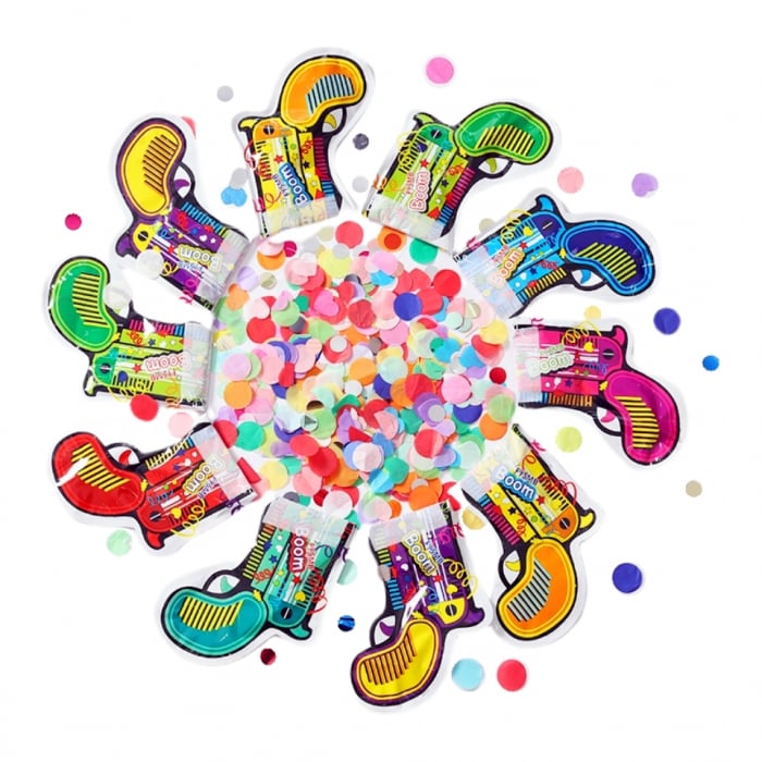 Set 12 baloane din folie cu confetti, design pistol 14 x 17 cm LP3574 [1]