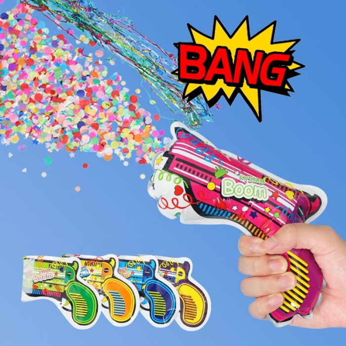 Set 12 baloane din folie cu confetti, design pistol 14 x 17 cm LP3574 [2]