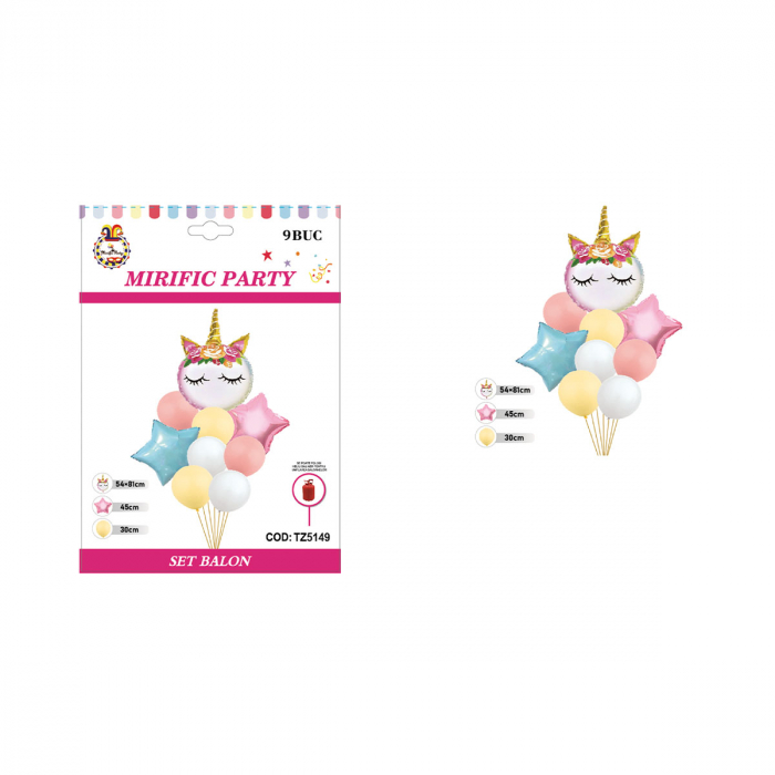 Set aranjament 9 baloane figurina ' Unicorn ' 81 x 54 cm TZ5149 [2]