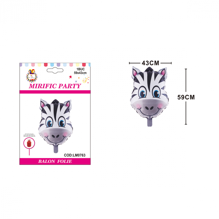 Balon din folie de aluminiu figurina ' Zebra ' 43 x 59 cm LM0763 [2]