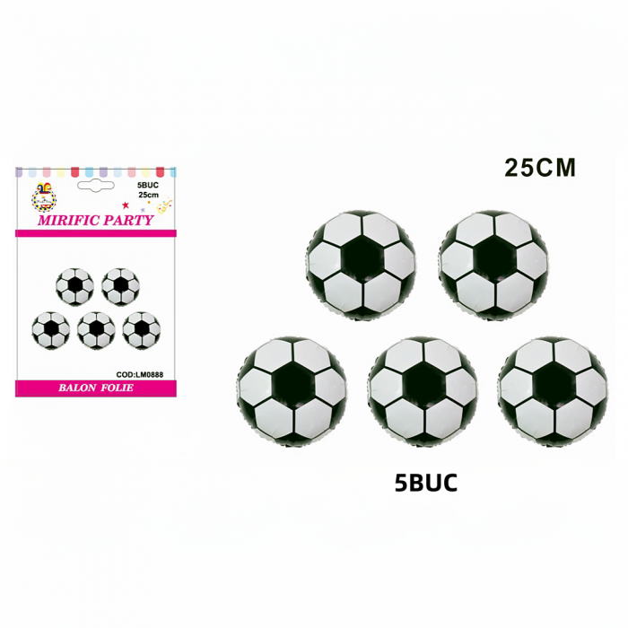 Set 5 baloane din folie de aluminiu forma ' Minge de Fotbal ' 25 cm LM0888 [2]