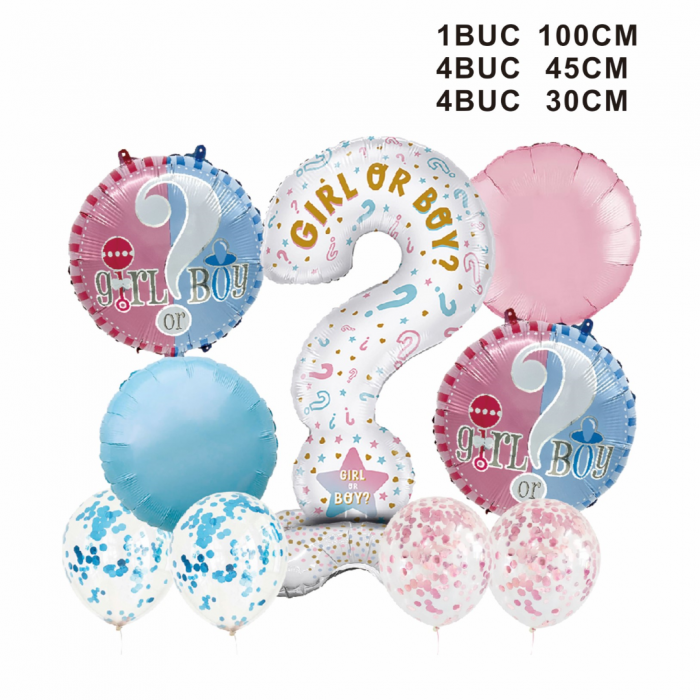 Set aranjament baloane dezvaluirea sexului copilului ' Girl or Boy ' TZ5354 [2]