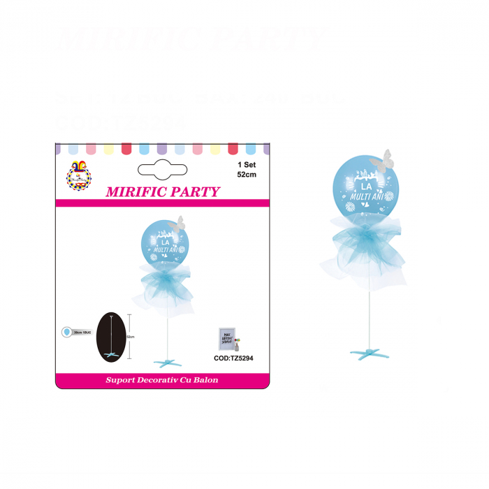 Balon din latex cu suport decorativ ' La multi ani ' 52 cm TZ5294 [2]