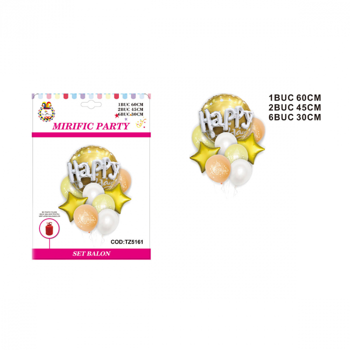 Set aranjament 9 baloane ' Happy Birthday ' 60 cm TZ5161 [2]