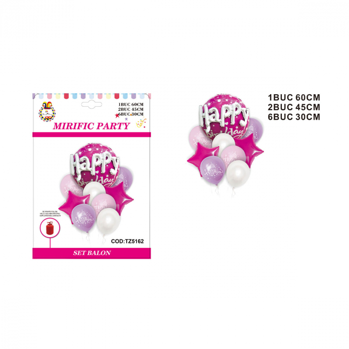 Set aranjament 9 baloane ' Happy Birthday ' 60 cm TZ5162 [2]