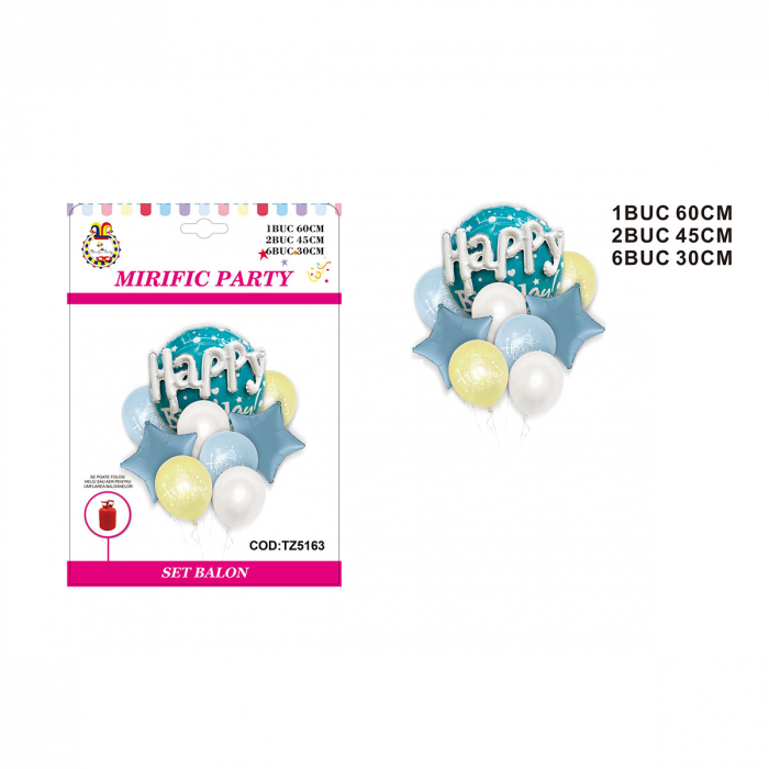 Set aranjament 9 baloane ' Happy Birthday ' 60 cm TZ5163 [2]
