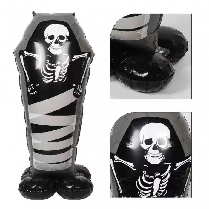 Balon cu stativ pentru decor Halloween ' Schelet ' 57 x 99 cm LY-2439-3negru [5]