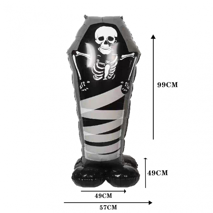 Balon cu stativ pentru decor Halloween ' Schelet ' 57 x 99 cm LY-2439-3negru [2]