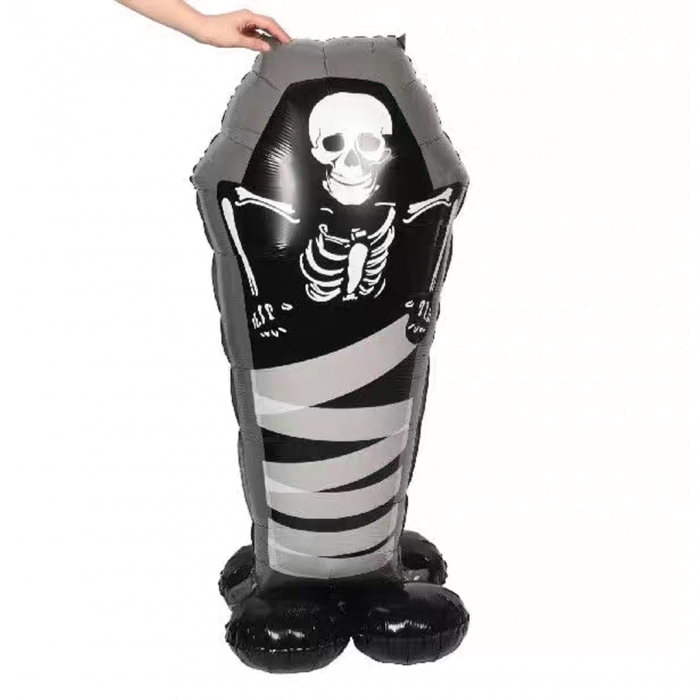 Balon cu stativ pentru decor Halloween ' Schelet ' 57 x 99 cm LY-2439-3negru [7]
