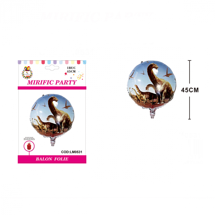 Balon rotund din folie de aluminiu ' Lumea Dinozaurilor ' 45 cm LM0531 [2]