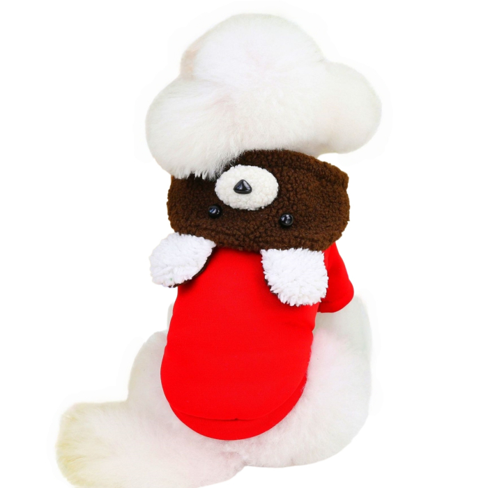 Bluza cocolino cu gluga DOG-25rosu [1]