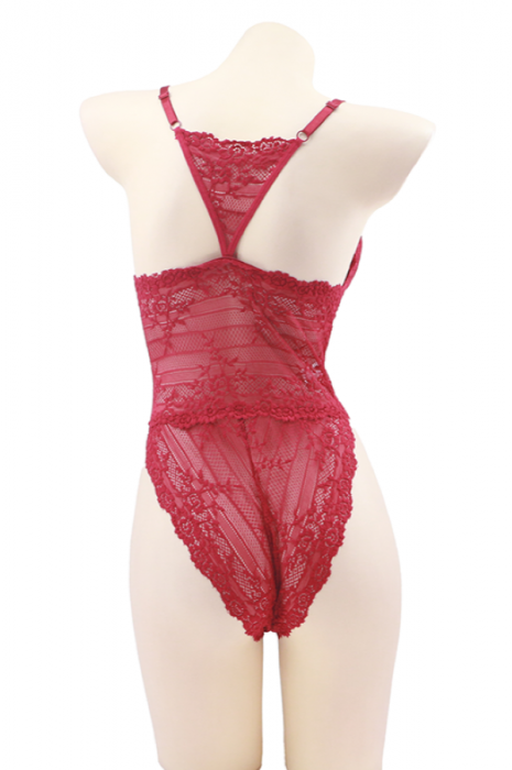 Body sexy cu dantela brodata 741visiniu [2]
